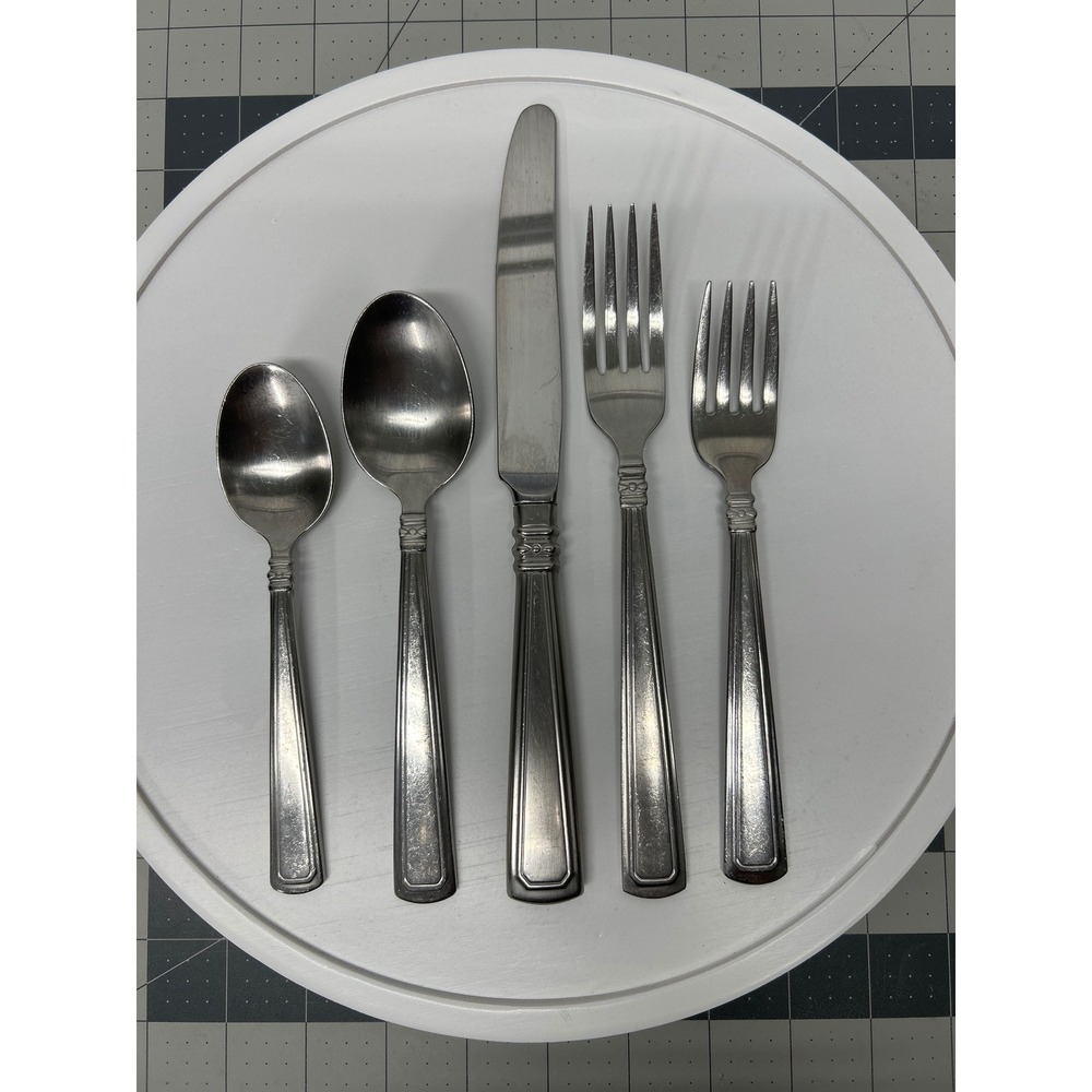 Longaberger‎ Woven Traditions Flatware 5 Pc Setting Stainless USA Silverware